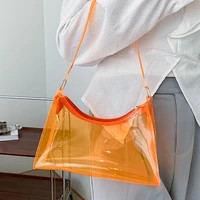 haex fashion neon womens bag 2022 trend summer bag female casual transparent zipper pvc shoulder bag y2k sac a main femme