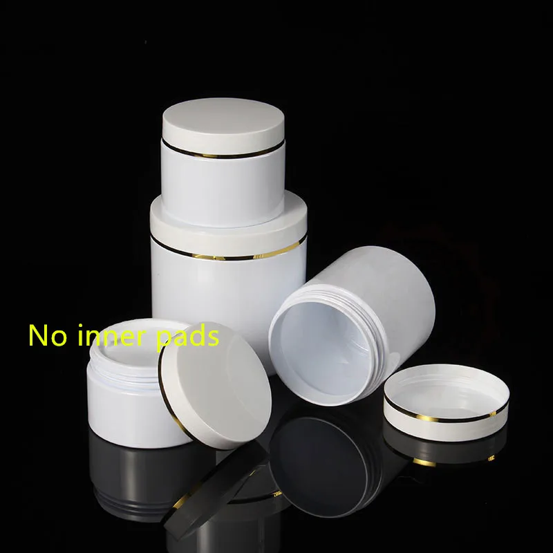 

24pcs/lot 250ml-500ml Cream Jar White Plastic Makeup Container Sample Cosmetics Box Empty Makeup Jar Pot Refillable Bottles