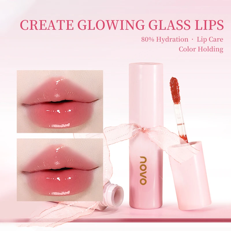 Novo Jelly Mirror Жидкая губная помада с антипригарным покрытием увлажняющая
