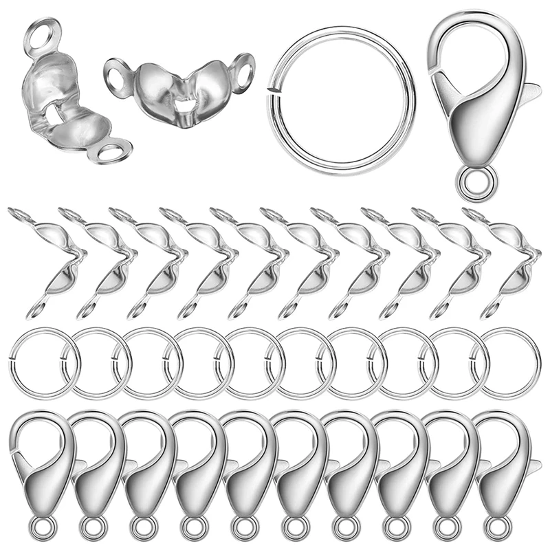 

450Pcs Jewelry Making Supplies Includes 200Pcs Jump Ring 200Pcs Bead Tips Knot Covers And 50Pcs Lobster Clasps