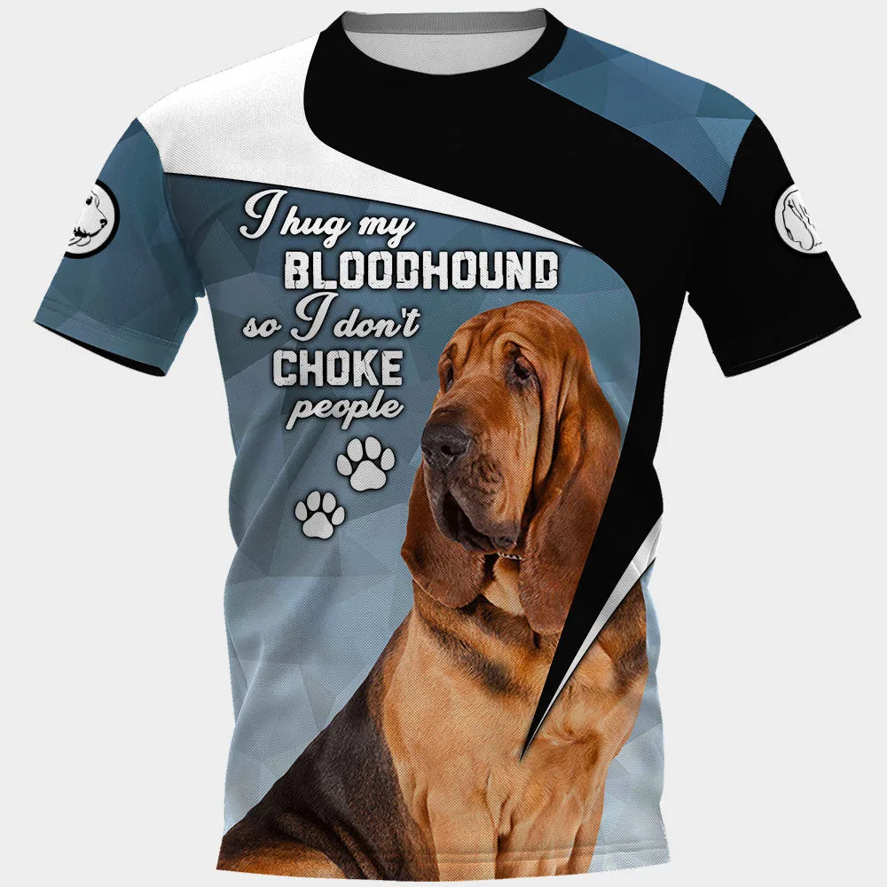 

CLOOCL Animals T-shirts 3D Graphic Choke People T-Shirt Animals Dogs Bloodhound Tees St Bernard Tops Unisex Streetwear