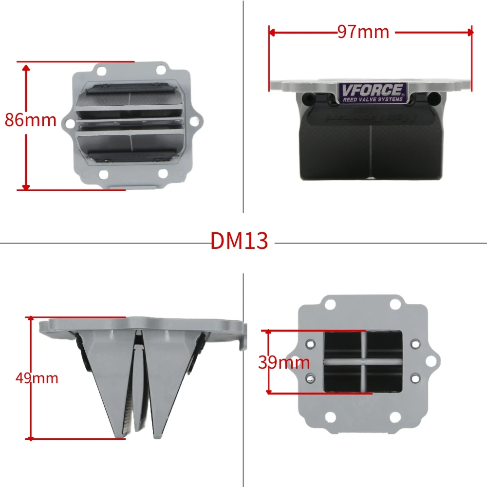 Фото Для Kawasaki KDX 200 220 KX250 KMX 125 KMX 500 для Ninja KRR ZX150 KRZ150 мотоцикла VForce 3 язычковый клапан из углеродного волокна DM13 №2