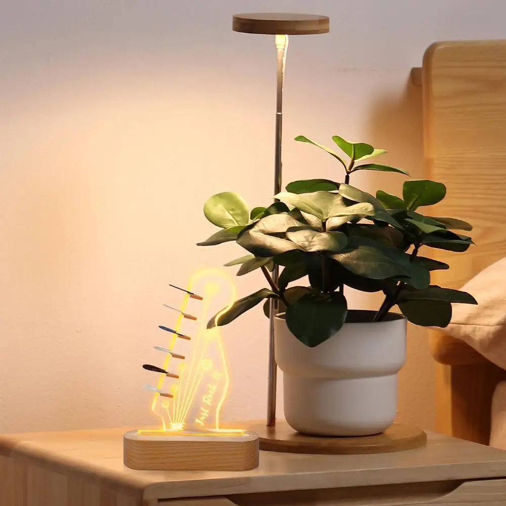 Новый индивидуальный подсветка держателя медиатора из дерева и акрила держатель