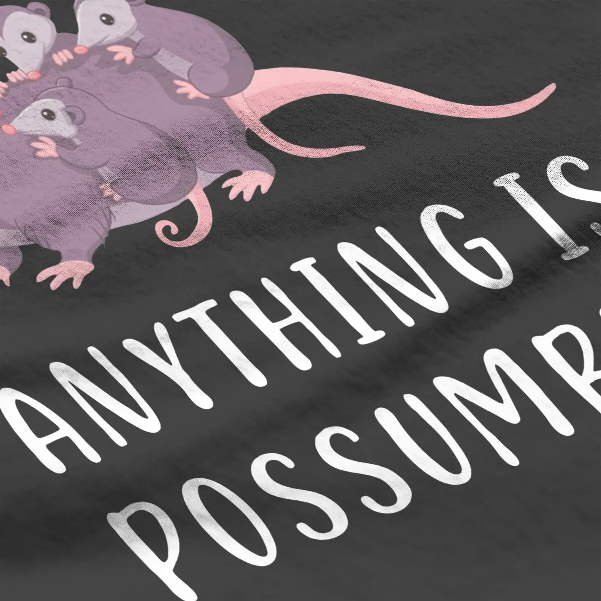 Мужская футболка Opossum с надписью What Is Possumble Kawaii удобные милые хлопковые топы