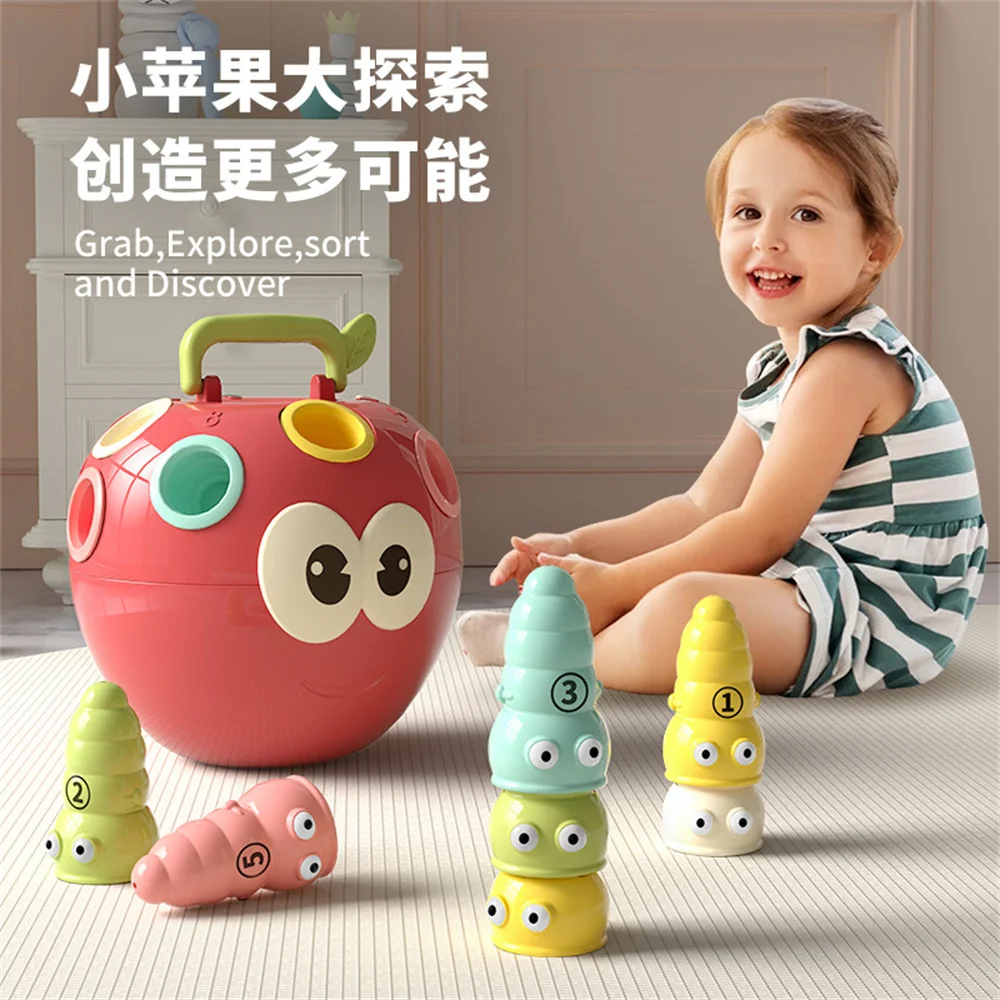 

Apple Cognition Number Matching Jigsaw Puzzle Toy Finger Puppets Game Montessori Fine Motor Skills Early Educational Toys