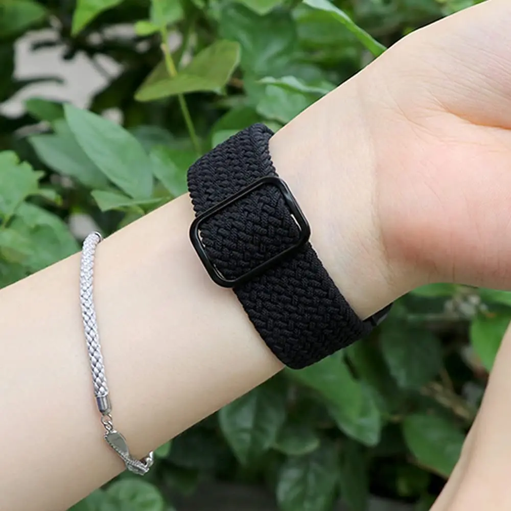Nylon braided solo loop For Apple watch UItra 8 7  6 5 4 SE 45mm 41mm 44mm 40mm Adjustable elastic strap iWatch 3 42mm 38mm Band
