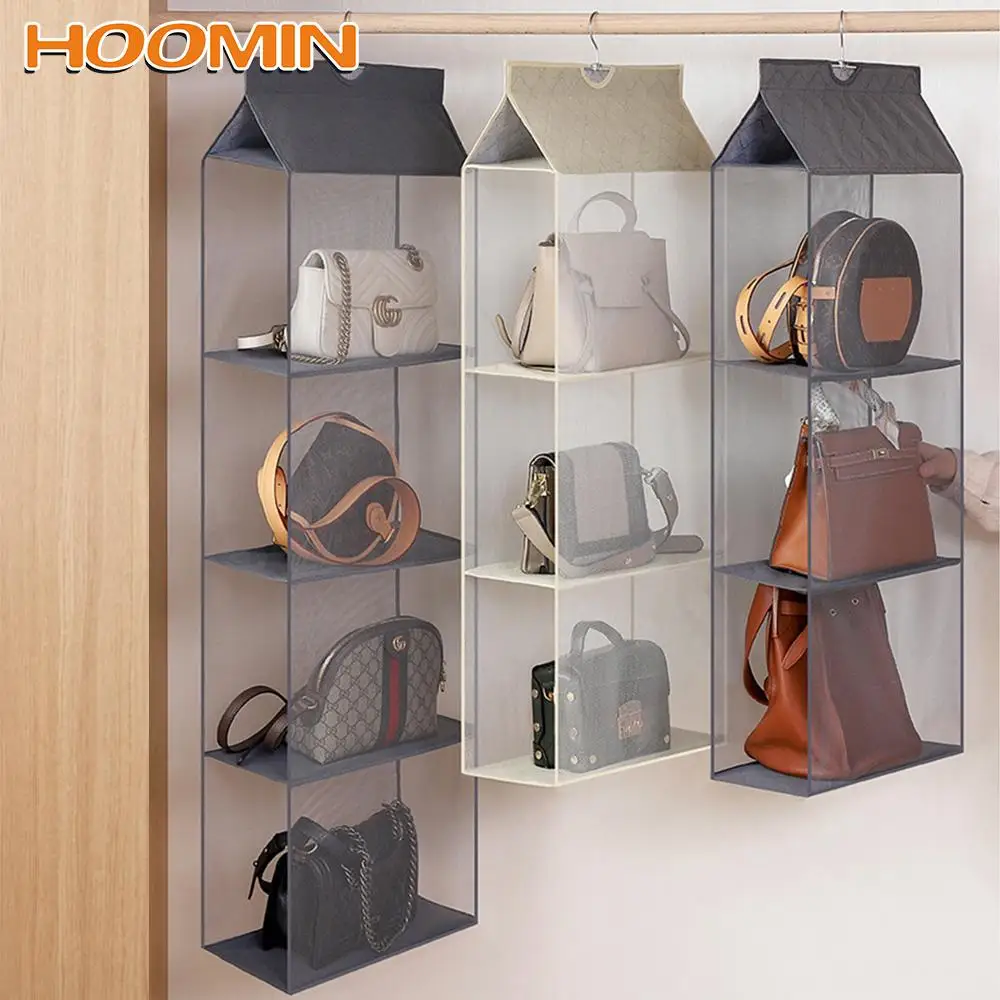 

Bedroom Organization Hanging Handbag Organizer Foldable Purse Storage Bag Three-dimensional Door Wardrobe Closet Hanger