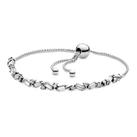 original classic tennis sparkling strand adjust bracelet bangle fit women 925 sterling silver bead charm pandora jewelry