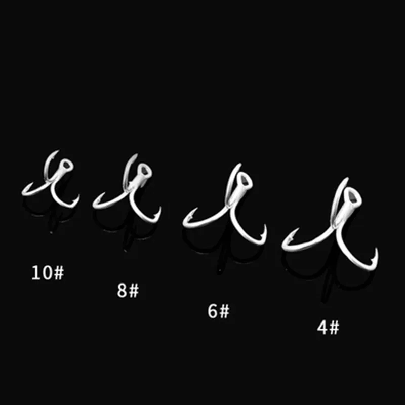 

Тройные рыболовные крючки 3X Strong Size1-14 # из луженого черного никеля с круглым изгибом