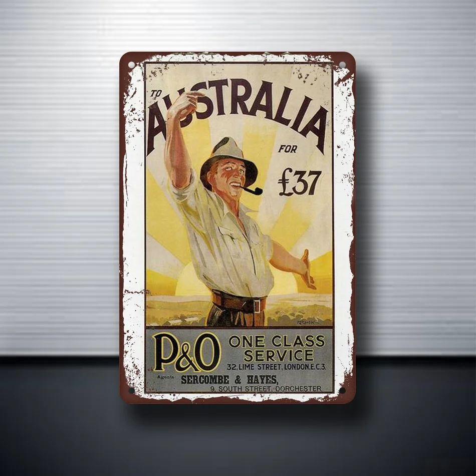 

Australia Plaques & Signs Home Decor Wall Art Metal Sign Vintage 7.87 * 11.81 In