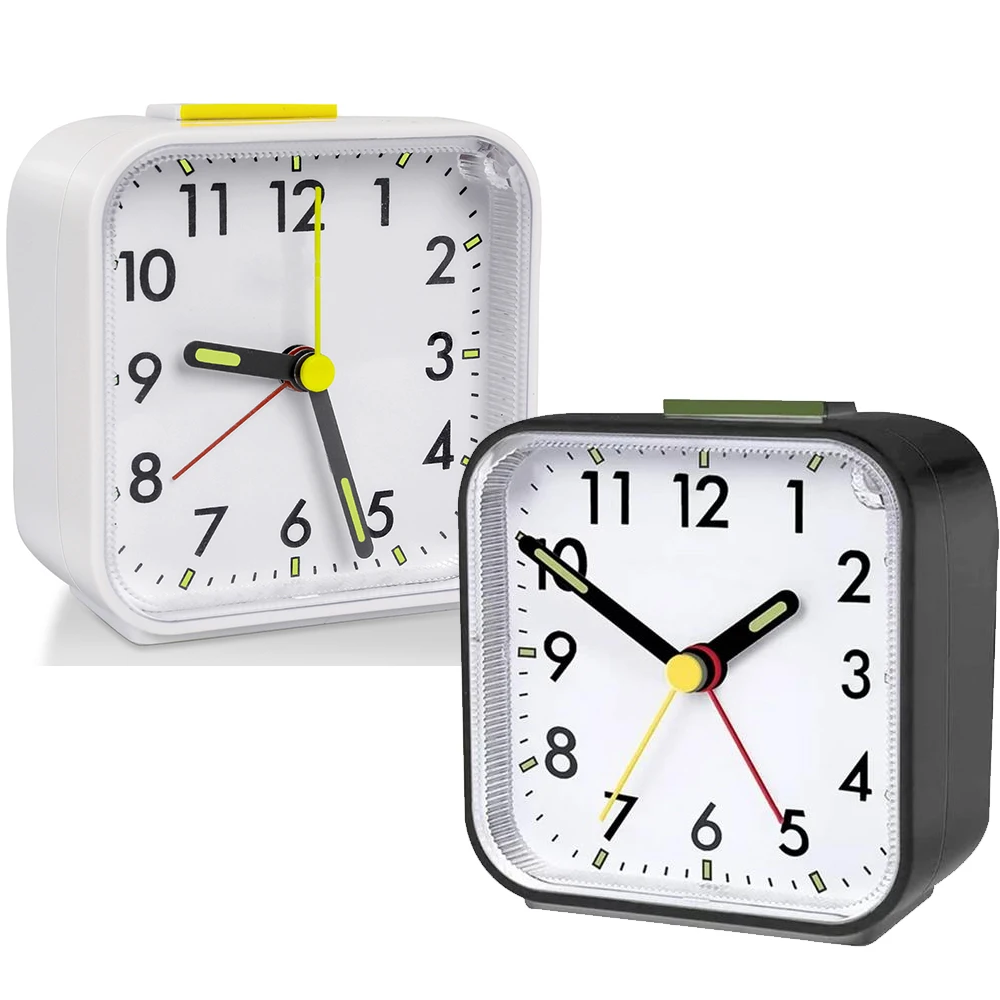Analog Alarm Clock Non Ticking Bedside Small Clock With Snoo