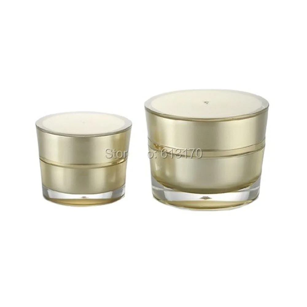 

5g,10g Gold Cream jars Acrylic cosmetic packing container DIY Makeup Mini Sample Tins