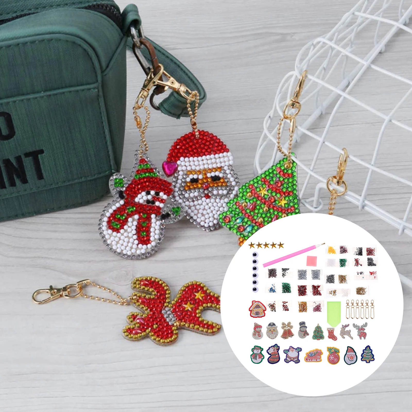 

16 Sets Shiny Unique Keychain DIY Keychain Key Ring Materials for DIY Lovers