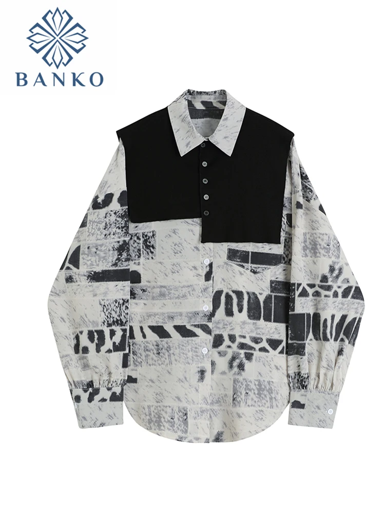 Autumn Fashion Women's Long-Sleeve Tie Dye Printed Shirts Casual Loose Retro Tops Clothing Fashion All-Match Shawl Mujer Blouse