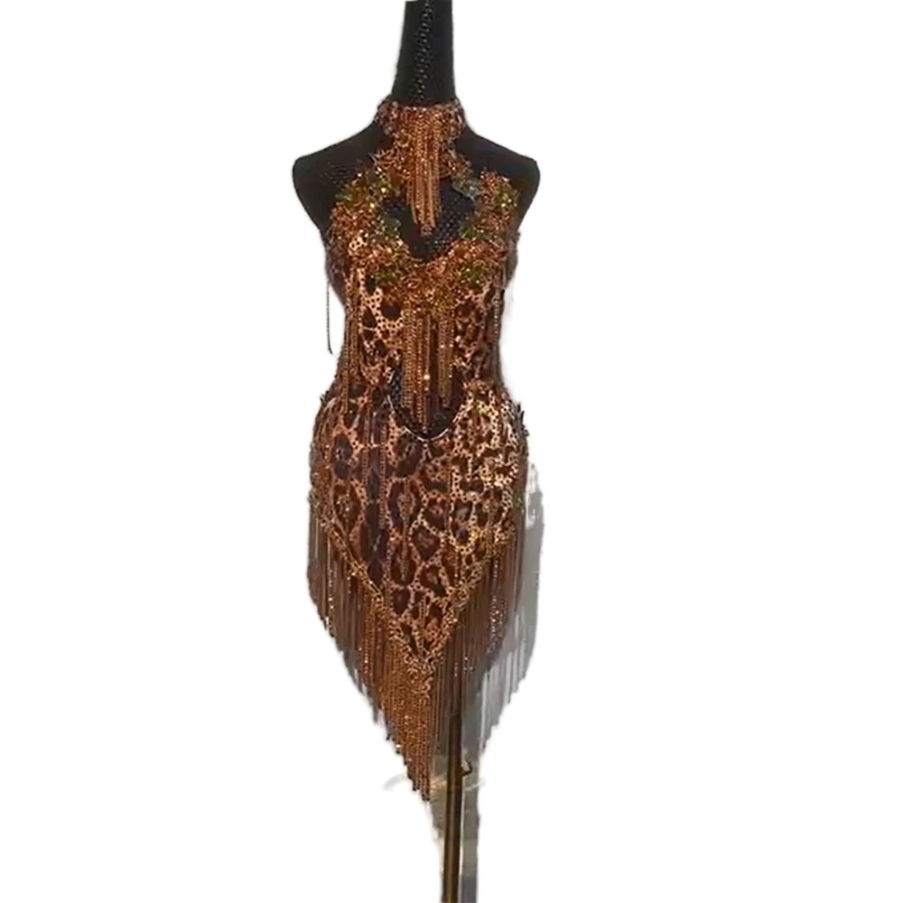 Платье для латинских танцев высококачественное танцевальное платье с