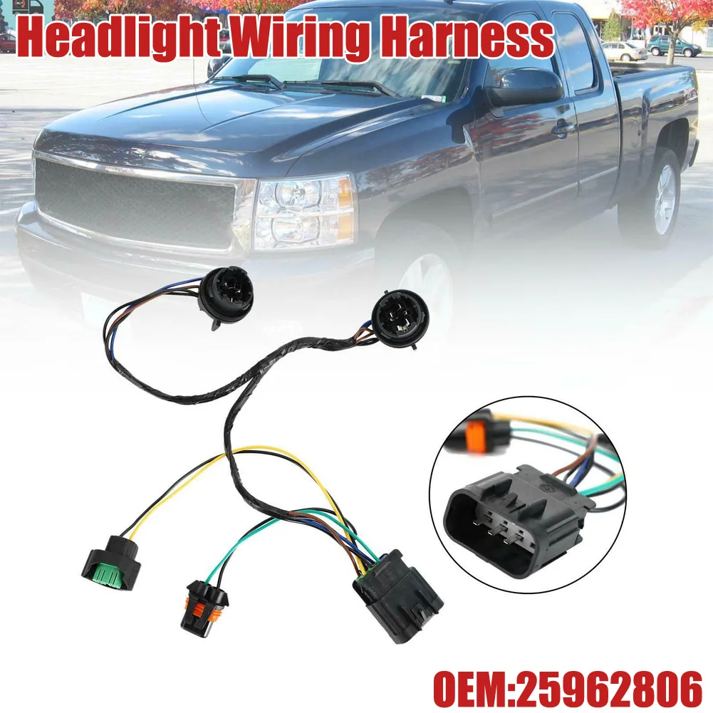 

Car Headlight Wiring Harness For Chevrolet Silverado 2500 Hd 2007-2013 25962806 Headlight Wire Harness Accessories