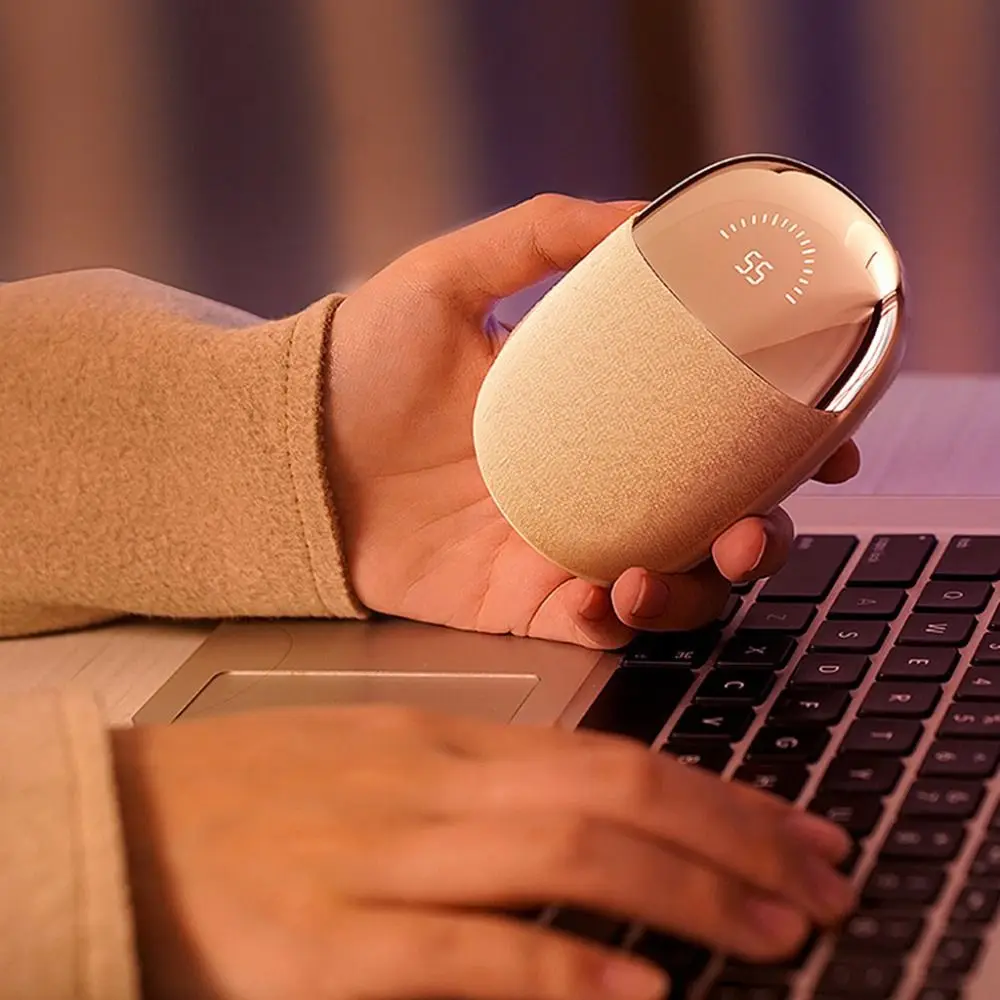 USB-C перезаряжаемая карманная плюшевая грелка для рук с цифровым экраном умный