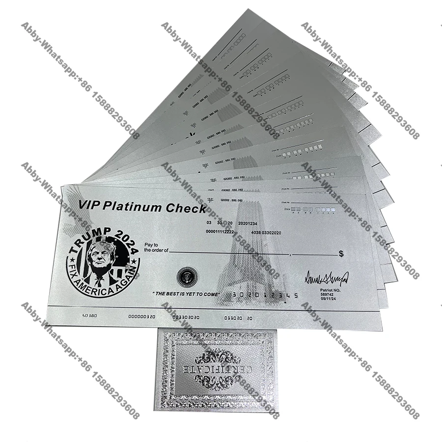 

Free shipping Donald J. Trump Silver check big trump Patriot card for gifts US president vip platinum check TRB card supporter