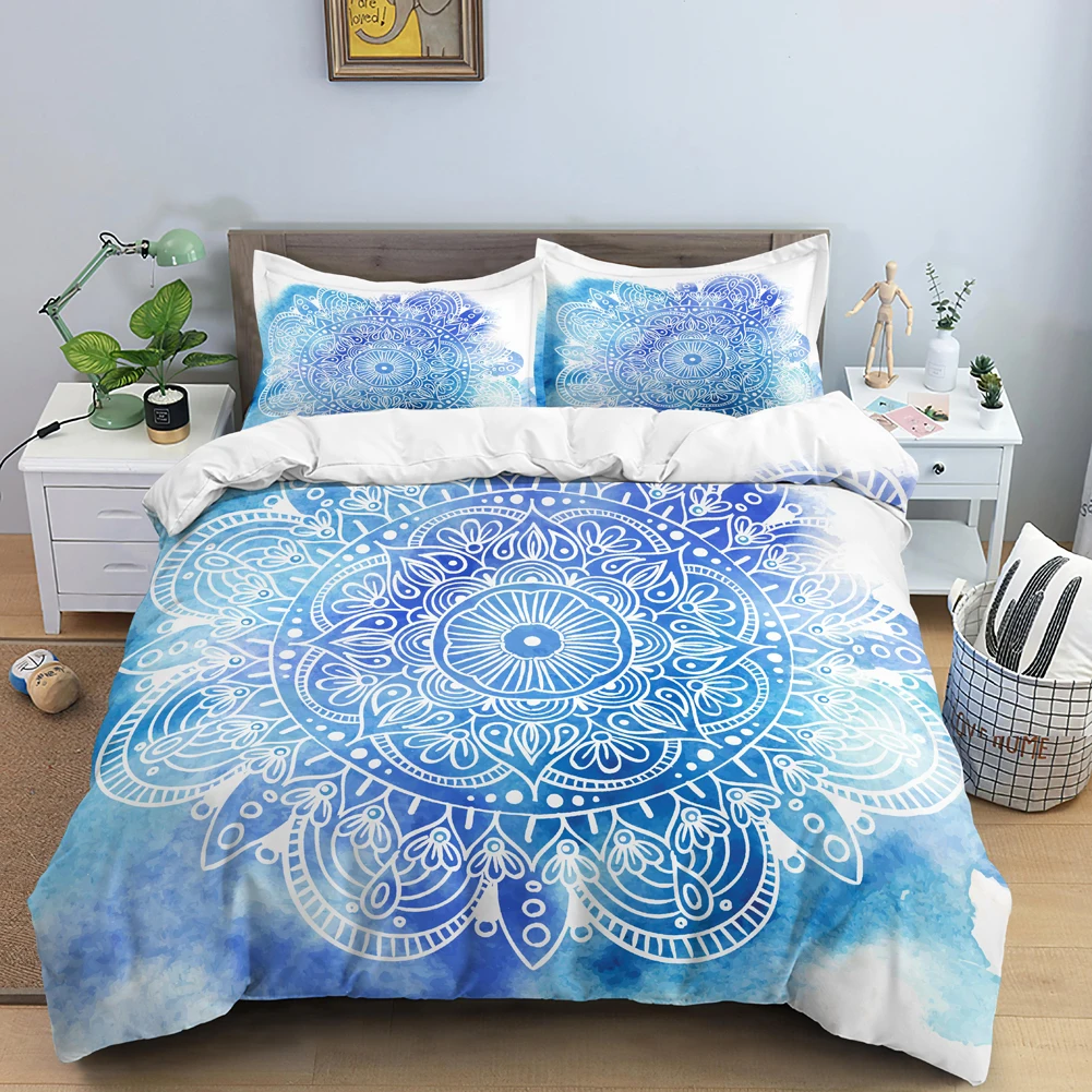 Комплект постельного белья с 3D этническим пододеяльником и принтом мандалы