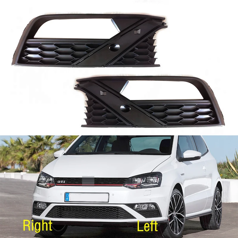 

For VW Polo GTI 2014 2015 2016 2017 Car Front Bumper Fog Light Lamp Trim Cover Frame Grille Lid Bezel Hood