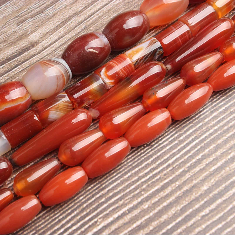 

Wholesale Fashion Natural Jewelry Red Sardonyx Stones Loose Beads Suitable For DIY Woman Bracelet Necklace Earrings Accessories