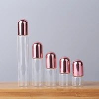 100pcslot 1ml 2ml 3ml 5ml thin glass roll on bottle sample test roller essential oil vials with stainless steelglass ball