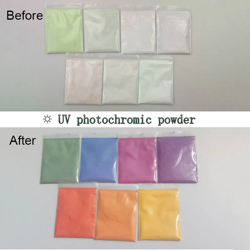 10g UV Photochromic Powder Under Sunlight Color Change Pigment Photosensitive Reversed Powder