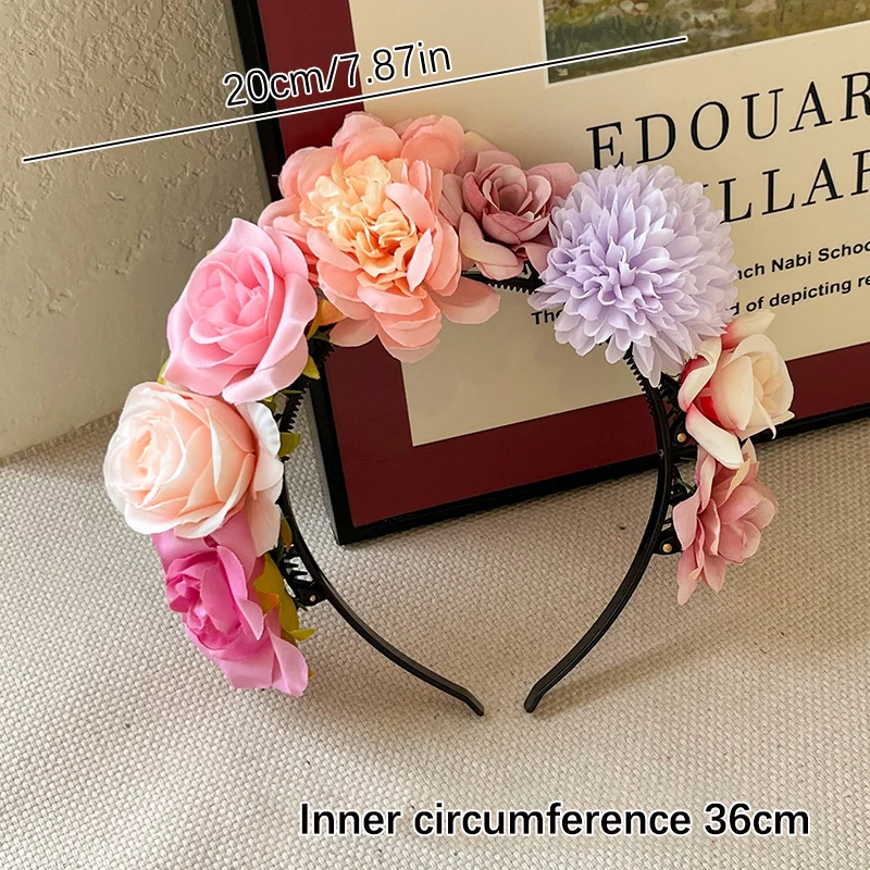 Красочная цветочная гирлянда милый обруч для волос украшения детская повязка на