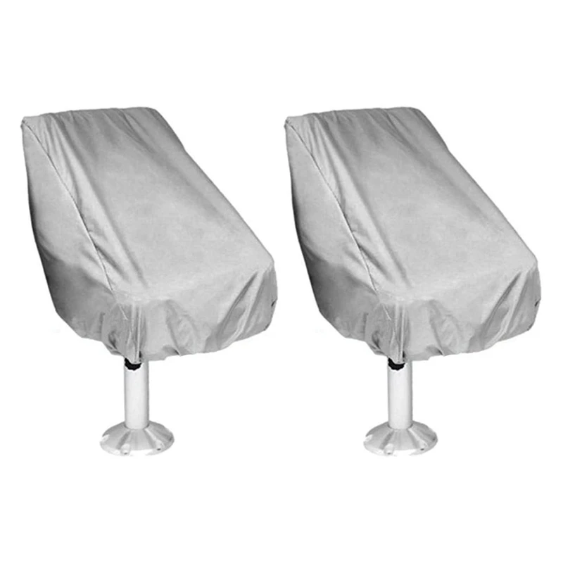 

2X Boat Seat Cover, Outdoor Waterproof Pontoon Captain Boat Bench Chair Seat Cover, Chair Protective Covers