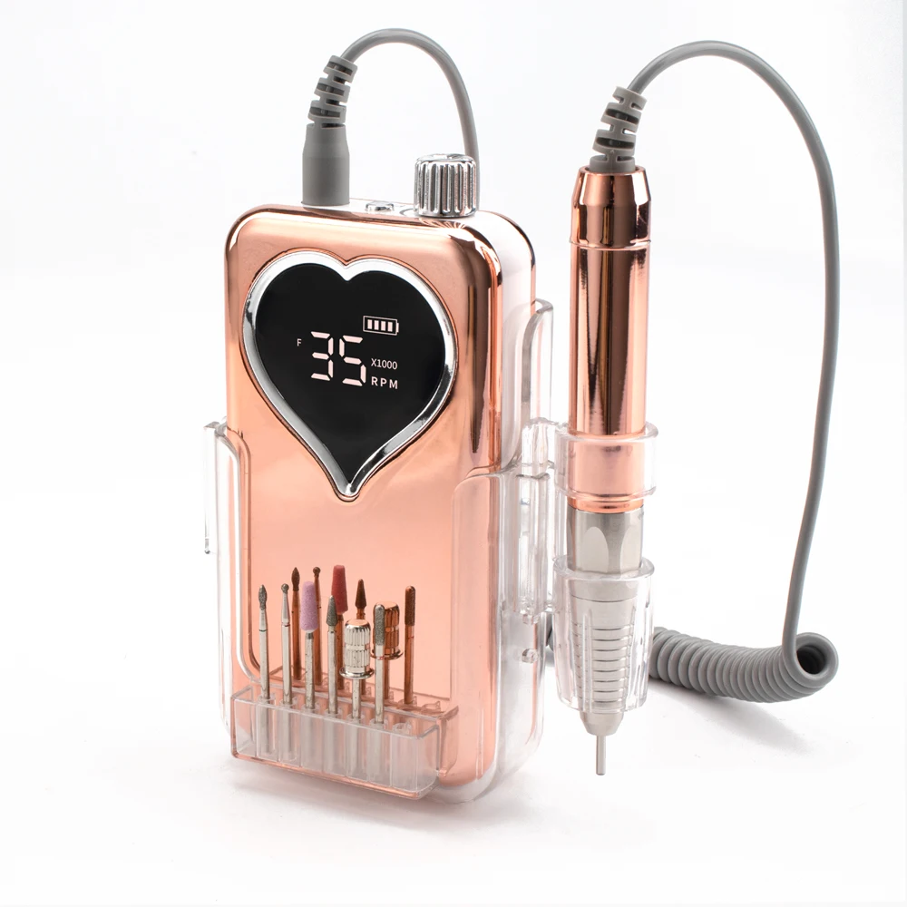 

Professional 35000 RPM rechargeable Electric Pedicure Manicure Nail File Polishing Pen Nail Drill with 6 drill bits