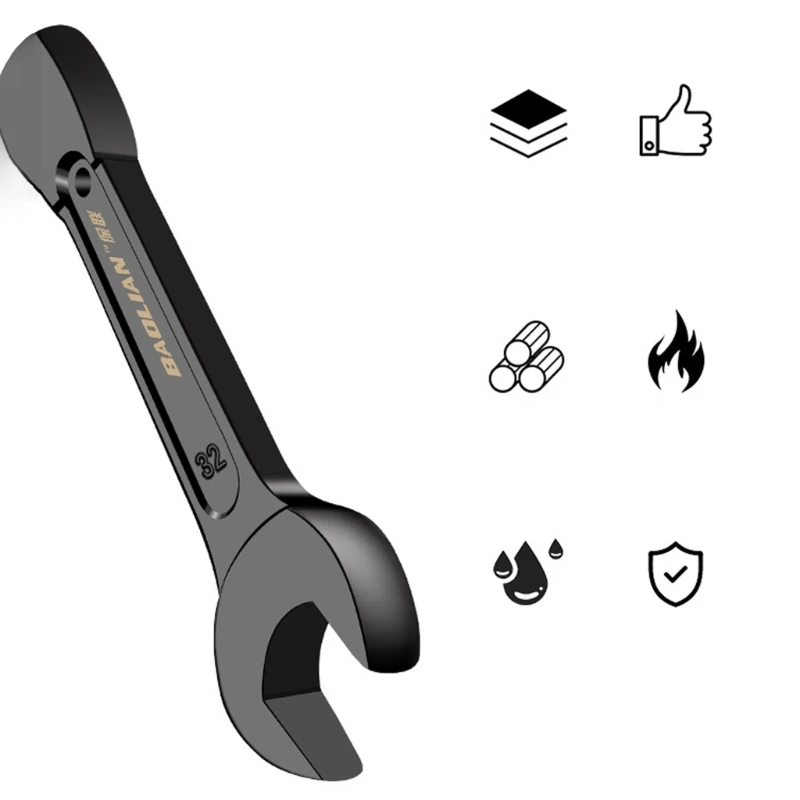 Открытый гаечный ключ с одной головкой 24/27/30/32/34/36 мм ручной из высокоуглеродистой