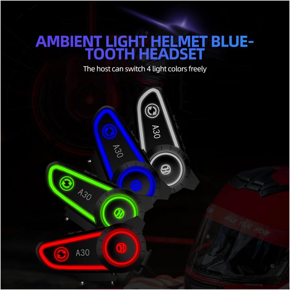 

Motorcycle Helmet Bluetooth Headset 2800mAh BT5.2 Wireless Headphones Hands-Free Call Stereo Waterproof Earphone With 4 Colors