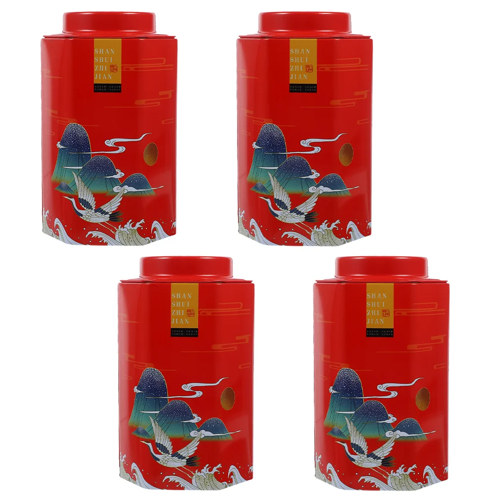 

4pcs Unique Tea Canister Candy Jar Mini Tea Leaves Storage Jar for Home Office