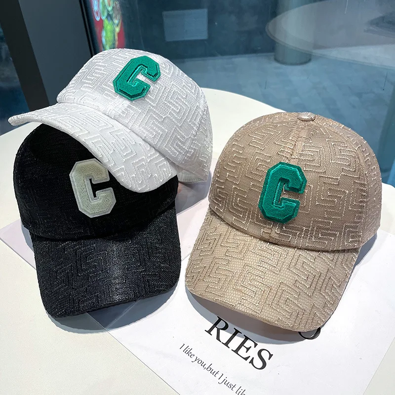 

Летняя женская повседневная Кепка с вышивкой в виде буквы C, с фатиновым оттенком, Мужская солнцезащитная Кепка для занятий спортом на откры...