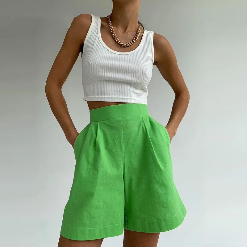Casual Women Short Set Tracksuit Loungewear Two Piece Women Outfits Oversized Long Shirt And High Waist Shorts Green