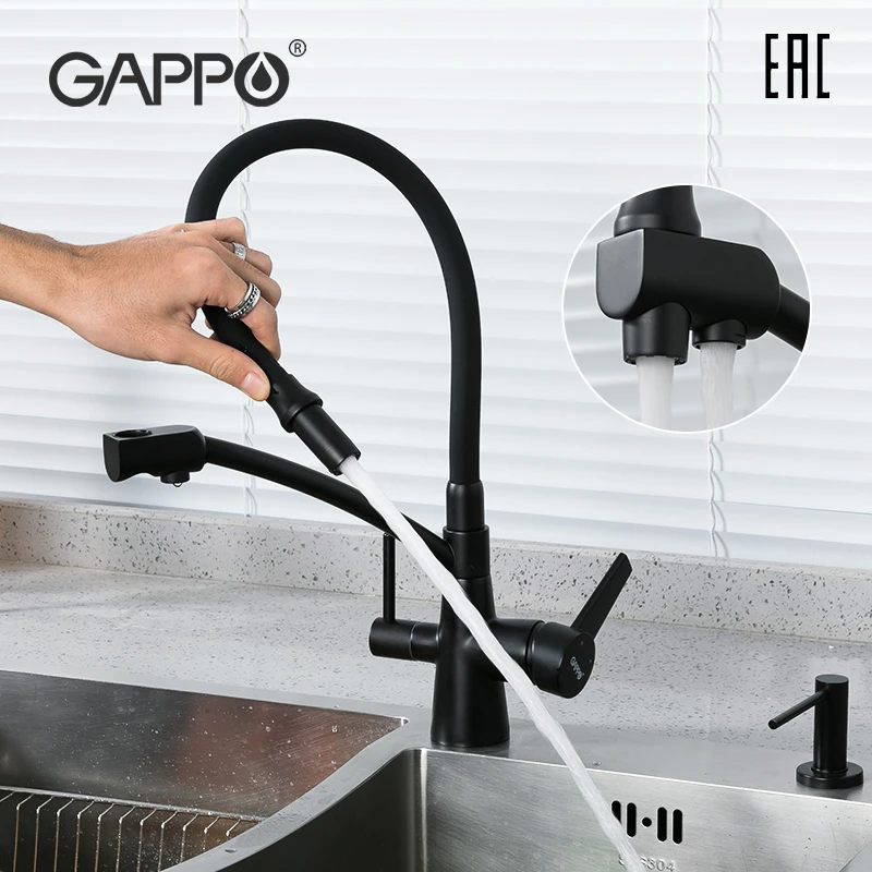 Смеситель gappo с гибким изливом. Излив кухонного смесителя гибкий 2 в1. Фото черной мойки и гибкого смесителя.