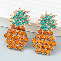 jijiawenhua summer new fruit shape pineapple statement earrings womens earrings dinner wedding fashion jewelry gifts