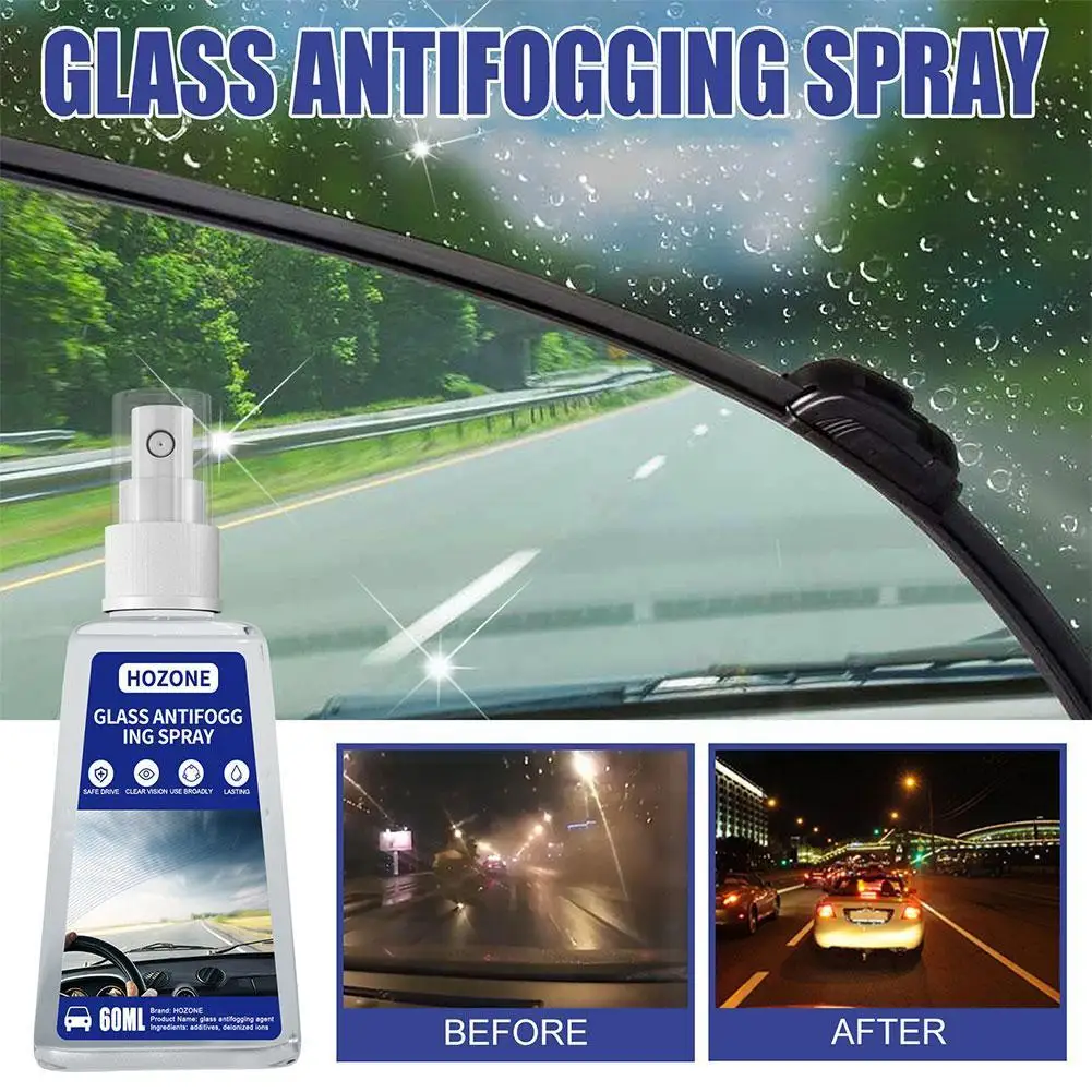 

60ML Anti-fog Agent Car Window Defogging Agent Automobile Glass Mirror Agent Long-lasting Antifogging Rearview Rainproof Ag P3N5
