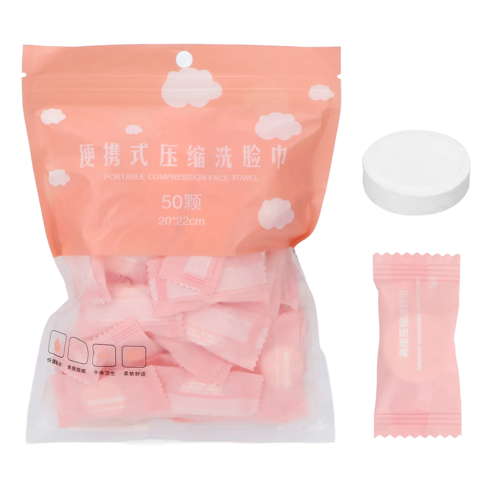 

50pcs Disposable Compressed Face Towel Compressed Cotton Washcloth for Household Beauty Salon