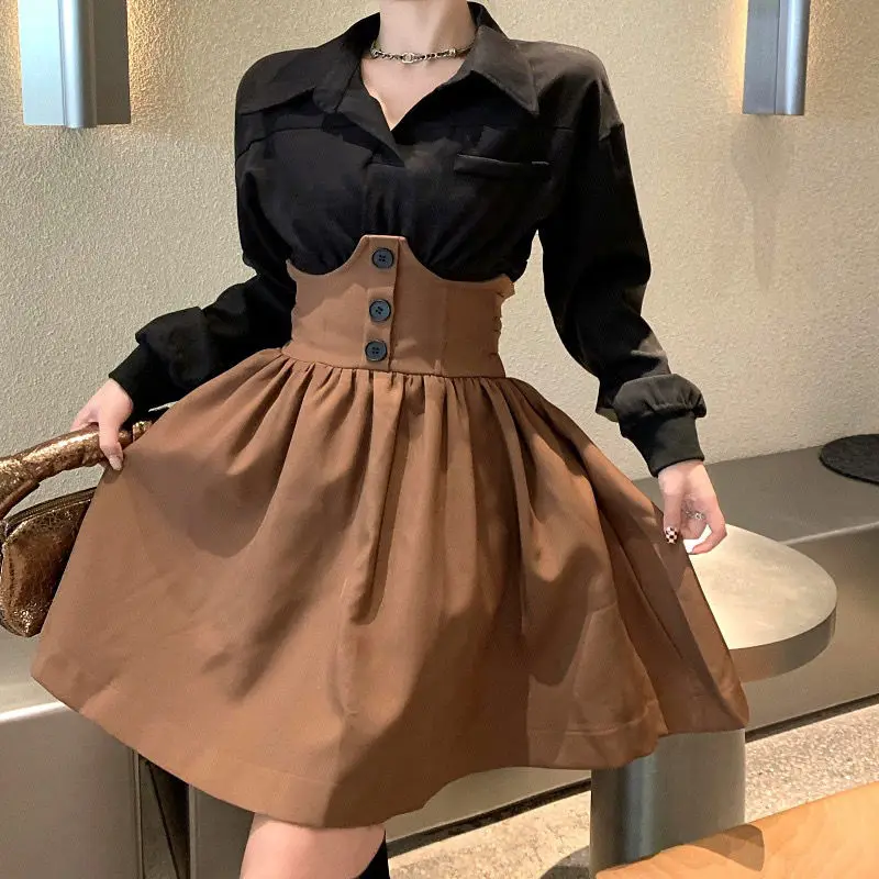 Spring Autumn Clothes 2022 New Women's Matching High-rise French Dresses Ladies Small Fragrance Western Style Elegant Fashion