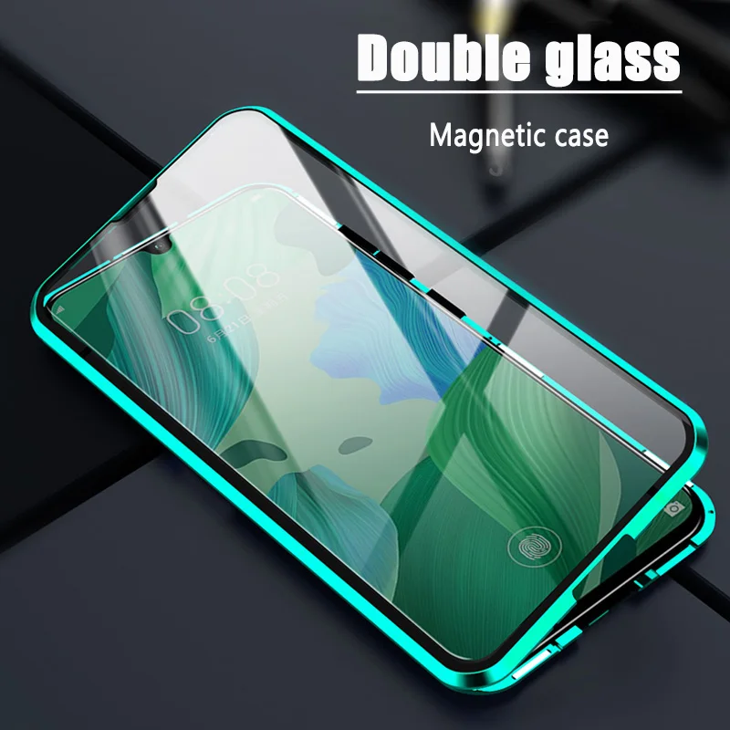 

Double-sided HD Glass Metal Adsorption Type Magnetic Case For Huawei P30 P20 P40 Honor 9X 8X 20 30 10 X10 Mate 20 Pro Lite Cover
