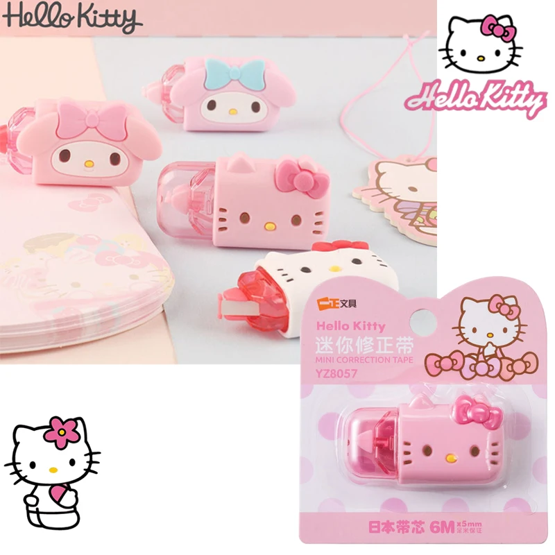 

Hello Kitty Correction Tape Kawaii Stationery Mini Correction Belt Core Melody Silicone Portable Student Supplie Correction Belt