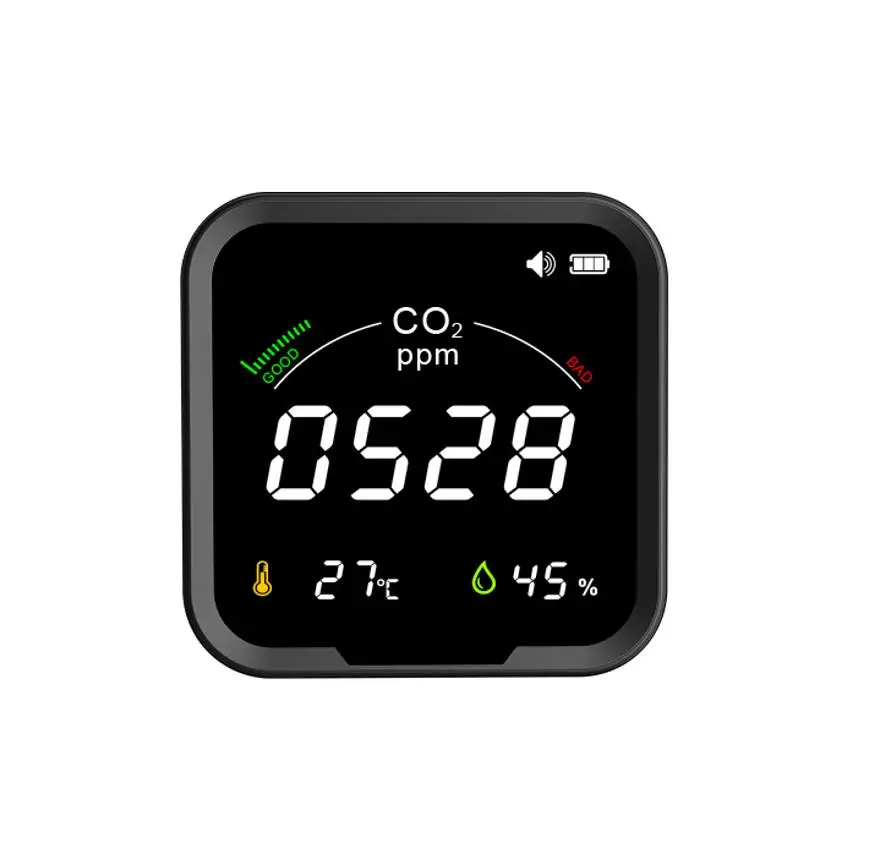 

Смарт-детектор CO2 Tuya, Wi-Fi детектор качества воздуха в помещении, с датчиком температуры, формальдегида, VOC