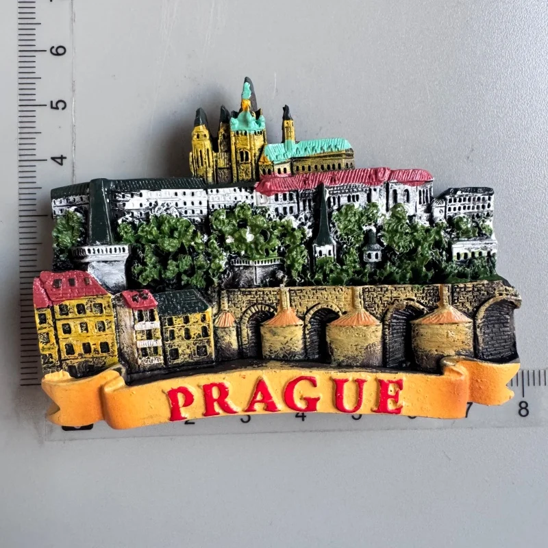 

Чешская Республика Магнит на холодильник Мост Чарльза Прага Квадратные часы Vltava River ClockTower Астрономические часы Прага Магнитная наклейка.