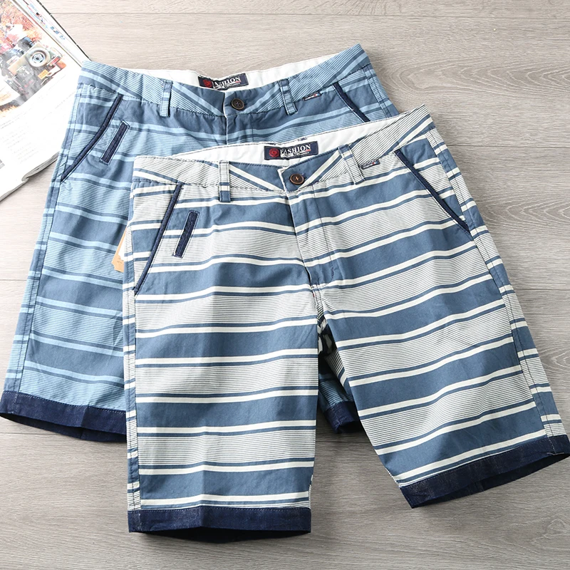 Western Sle! Хлопковые мужские повседневные брюки в полоску с эффектом потертости