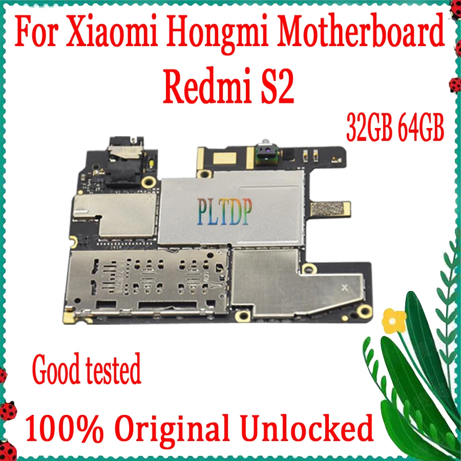 

100% Original Unlocked 32GB/64GB For RedMi S2 HongMi S2 Motherboard With Android system Full chips Tested Logic Board Good Wokin