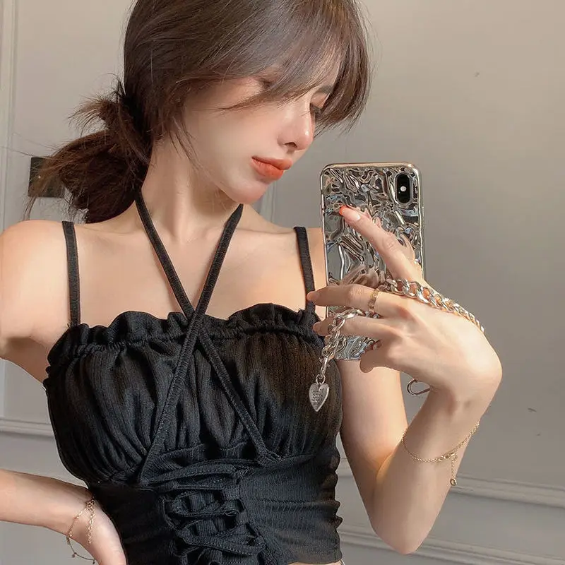 Майка Милая женская Y2k Croptop Сексуальная и Клубная укороченная трикотажная одежда