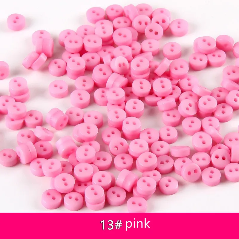 

1000 шт 6 мм розовый мини смолы кнопки Круглый Швейные Tiny 2 отверстия кукла аксессуары для скрапбукинга