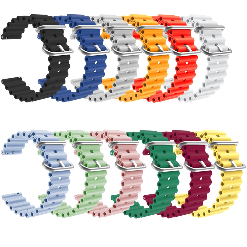 20mm 22mm Ocean Band for HGarmin Venu 2 Plus 2 Sp Strap Correa Garmin Forerunner 255 245 265 Bracelet Vivomove Sport Wristband