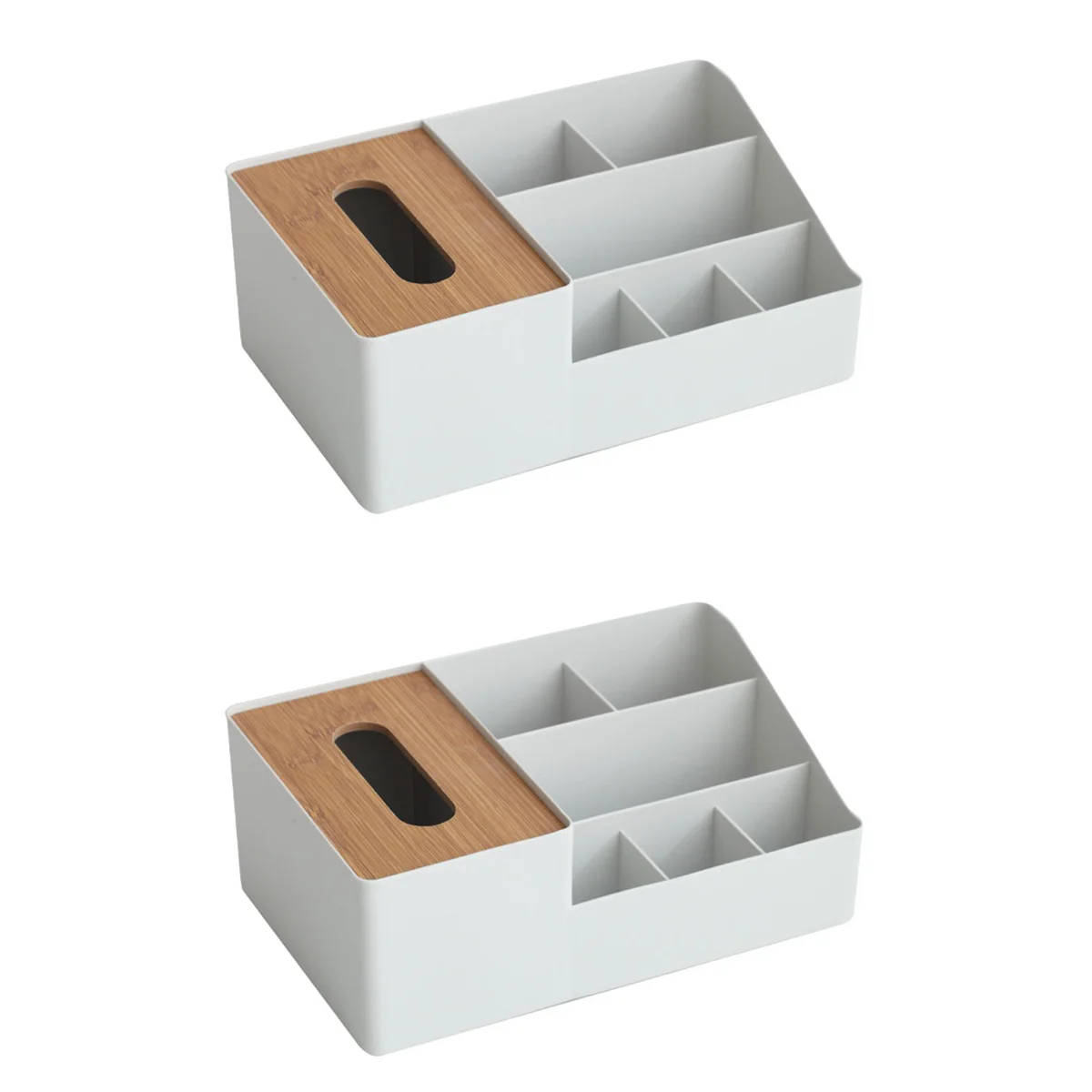 

2pcs Multi-use Desktop Organizer Box Desktop Tissue Organizer Remote Controller Box Desktop Sundries Box